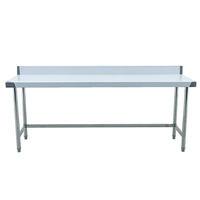 Table de travail simple en acier inoxydable 201/304 à prix abordable, équipement de cuisine commercial robuste, taille personnalisée, avec pare-éclaboussures anti-corrosion