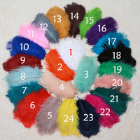 Plume d'autruche noire 15-80 cm, tige fine, plume large teinte, pour centre de table de mariage, décoration artisanale, vente en gros