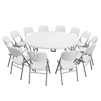 Table Pliante Ronde en Plastique de 1,80 m pour Banquets, Événements, Extérieur et Camping – Gamme Luxe