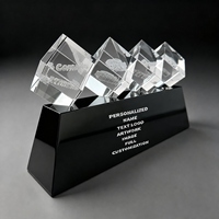 Trophée de bureau en cristal 3D personnalisé poli à multiples facettes Neelpure 198624 pour la reconnaissance des partenaires commerciaux précieux