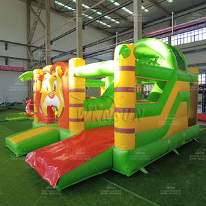 WINSUN Premium Jungle Style Inflatable <b>Bounce</b> <b>Castle</b> with Slide and Punching Bags Interactive Fun for Children Backyard Events - Product Image 5