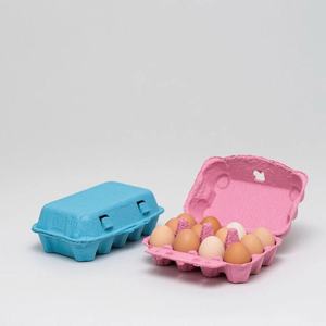 Direct Deal Hot Sale Custom Solid Color 6/ 10 /12/ 15/ 30 Cells Paper <b>Pulp</b> Egg Carton Egg Storage Box - Product Image 1