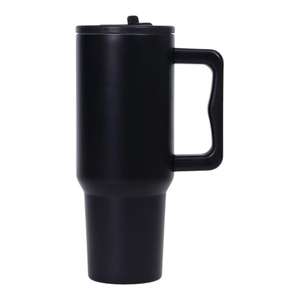 แก้วเก็บความร้อนสแตนเลสแบบมีหลอดดูด ปรับแต่งโลโก้ได้ แก้วกาแฟ แก้วน้ำแบบพกพา มีหูจับ เก็บอุณหภูมิได้นาน 6-12 ชั่วโมง - Product Image 1