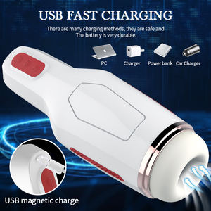 Männlicher Mastur bator becher mit 5 Absaugungen 10 Vibrations modi Heizung Weiche TPE-Hülle USB Wiederauf lad bares Sexspielzeug für Männer - Product Image 5