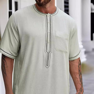 Middle East DUBAI <span class=keywords><strong>Turkish</strong></span> abito da uomo tinta unita ampia camicia con bottoni abito da 170 - Product Image 4