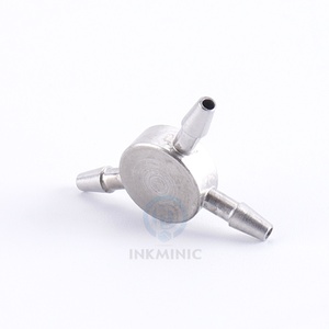 LB000001 Raccord en T métallique de type L 3MM, connecteur à trois voies pour imprimante jet d'encre industrielle, raccord de tuyauterie - Product Image 1