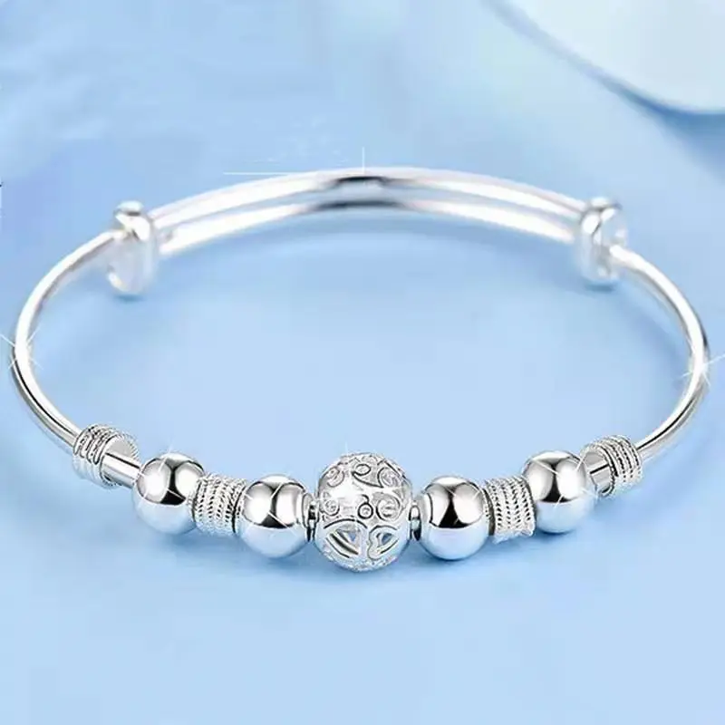 Nouvelle mode coréenne argent plaqué cuivre blanc perles porte-bonheur bracelets pour femmes Bracelets luxe concepteur fête bijoux de mariage