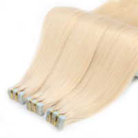 Extensions de cheveux naturels blonds à bandes adhésives, 100% cheveux humains vierges Remy, extensions de cheveux naturels à bandes adhésives