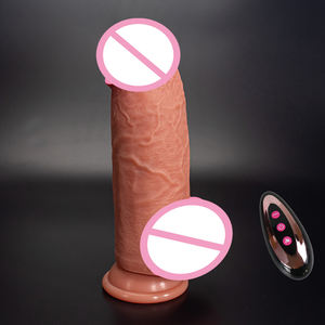 Super réaliste doux gros gode Silicone pénis artificiel femme auto-stimulation dispositif électrique sans fil télescopique balancement - Product Image 6