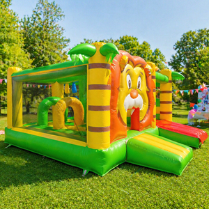 WINSUN Premium Jungle Style Inflatable <b>Bounce</b> <b>Castle</b> with Slide and Punching Bags Interactive Fun for Children Backyard Events - Product Image 1