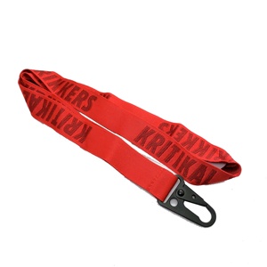 <span class=keywords><strong>Porte</strong></span>-clés <span class=keywords><strong>personnalisé</strong></span> de lanière de <span class=keywords><strong>cou</strong></span> de logo de broderie tissée magique avec le crochet noir d'aigle - Product Image 4