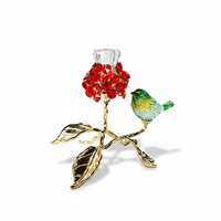 Chandelier en cristal d'art moderne, motif fleur et oiseau, support décoratif pour bougie de table à la maison