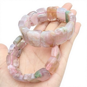 สร้อยข้อมือลูกปัดอาเกตเชอร์รี่บลอสซัมธรรมชาติแท้ หินซากุระ ยืดหยุ่นได้ เหมาะสำหรับเป็นของขวัญและงานปาร์ตี้ - Product Image 3