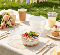 Conteneur alimentaire rond jetable en plastique PP sans BPA, fabriqué en Chine, boîte portable pour le camping, les pique-niques et la préparation quotidienne des repas