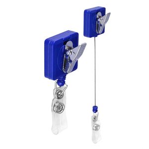 Custom Logo Printed Retractable Badge Holder Reel <b>Square</b> Badge Holder With Belt Clip Camping <b>Key</b> Ring for Name Card Keychain - Product Image 2
