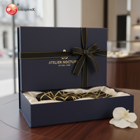 Boîte d'emballage de luxe haut de gamme, logo personnalisé imprimé, boîte cadeau rigide en carton avec couvercle et base pour vêtements