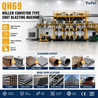 Machine de sablage à convoyeur à rouleaux pour poutres en acier CE Q6918 avec moteur et pompe pour décapage de la rouille et préparation de surface