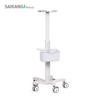SAIKANG – chariot Mobile de moniteur d'hôpital en aluminium SKR-R06, chariot d'ordinateur d'enregistrement médical réglable en hauteur avec panier