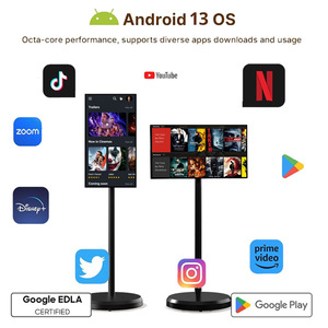 Indoor 21.5" LED Touch Monitor Wireless Smart LCD <b>TV</b> With Android OS Full HD 4GB RAM Rechargeable <b>Portable</b> Wheels Indoor 21.5 In - Product Image 3
