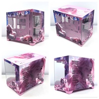 Boîtier PC Gaming EVA Rose MATX Mid-Tower Personnalisable en Métal avec Verre Trempé pour Ordinateur de Bureau Micro