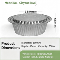 Bol en aluminium pour cuisson au four, 750 ml, qualité alimentaire, pour soupes et nouilles à emporter, logo personnalisé, fabrication en usine