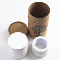Caja de Cartón Kraft con Impresión de Árbol de la Vida Personalizada, Cilindro Biodegradable y Sostenible, Empaque Ecológico para Marcas Orgánicas