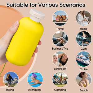 Transparent Soft Touch Shampoo and Conditioner Body Lotion Hair Oil <b>Plastic</b> Squeeze Bottles with Lock Twist <b>Cap</b> - Product Image 5