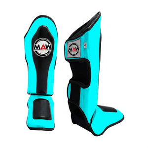 Protège-tibias professionnels MAW en cuir PU pour MMA, protection des jambes pour le kick-boxing, fermeture auto-agrippante, légers, pour adultes - Product Image 1