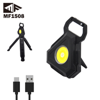 EDC senter Mini, lampu kerja LED darurat pengisian USB gantungan kunci COB dapat diisi ulang