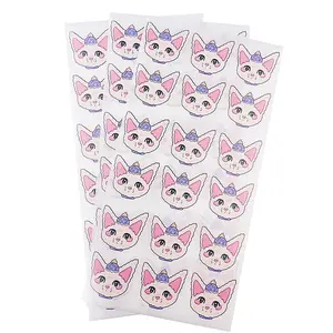 Aangepaste Anime Charme Kat Label Koelkast Wasmachine Kat Zelfklevende Schattige Huisdier Cartoon Kitten Stickers