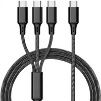 Kabel Pengisian Daya 3 in 1 USB 2.0 ke Tipe C dengan Pelindung Anyaman dan Jaket Nilon untuk Ponsel & Tablet Android