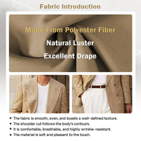 Ensemble de costume beige 2 pièces pour homme – Décontracté et professionnel, en polyester, idéal pour les affaires, les fêtes, les banquets et les trajets quotidiens