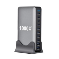 Nouvelle Station de Charge Rapide Multi-Ports 10-en-1 1000W GaN4 2026 avec Prises EU US AU UK et Charge Rapide PD140W/100W QC20W HXEU001