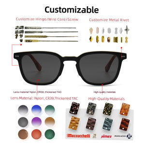 ホットセール ユニセックス ファッション 高級 ヴィンテージスタイル サングラス アセテート メンズ レディース 長方形 スクエア レトロ サングラス 高級 - Product Image 4