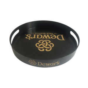 Plateau antidérapant avec logo personnalisé, plateau de service rond en métal et plastique pour la bière russe Abbey's Birra Menabrea Old Forester - Product Image 3