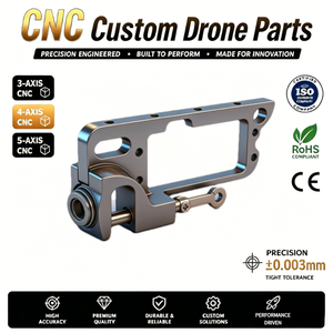 Composants de drone usinés avec précision par CNC, pièces de drone usinées par CNC en aluminium 6061, tensionnement de ligne de puissance multirotor parabolique - Product Image 1