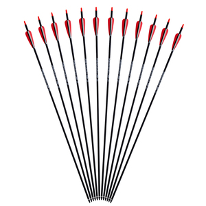 Frecce in Fibra di Carbonio di Alta Qualità, 6.2mm ID, Punta in Acciaio, Piume in Plastica, Compatibili con Balestra e Arco Ricurvo - Product Image 2