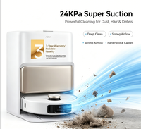 Mova P60 PRO Robot Vacuum Cleaner All In One Combo Daya Hisap 24KPa, Pembersih Otomatis, Pengelap Lantai, Penghindaran Rintangan AI, Navigasi LDS Cerdas