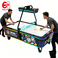 Table de hockey sur air en métal à thème spatial, à monnayeur, avec éclairage LED, machine de jeu d'arcade, version anglaise/espagnole, pour enfants et adultes, certifiée CE - Grande Vente