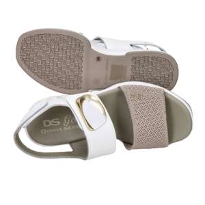 Sandales compensées Donna Serena pour femme, blanc beige, talon de 5 cm, taille 41 - Product Image 6