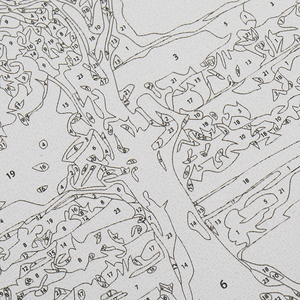 キャンバスアートの壁に数字の写真で傘を描いてフェリーでキスする現代の油絵愛好家 - Product Image 4