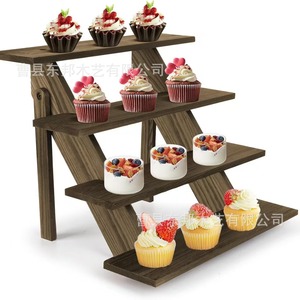 Wooden Cupcake Display Rack 4 Layers Modern Design <b>Desktop</b> Storage <b>Shelf</b> for Home Kitchen Party Decor - Product Image 5