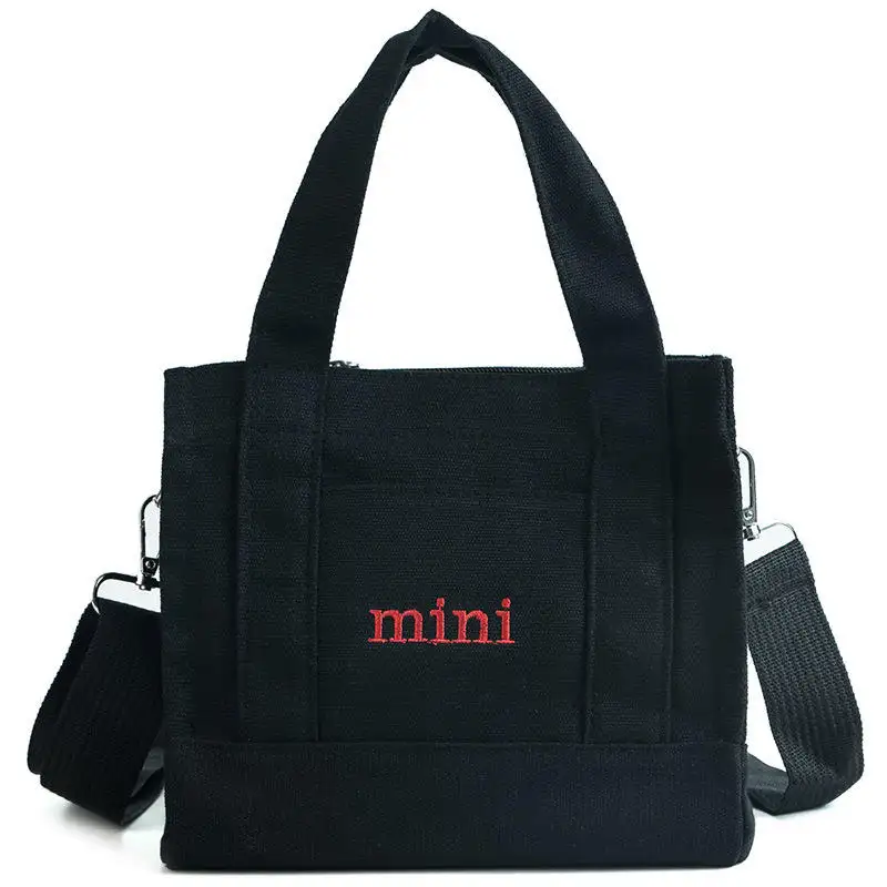 2023 Mini Black Blank Messenger Shoulder Bag Man Cross New Arrival Golden Supplier Custom Canvas Bags Bulk With Zipper
