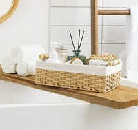 Panier tissé en osier Panier en saule naturel polyvalent avec poignée pour le stockage et la décoration