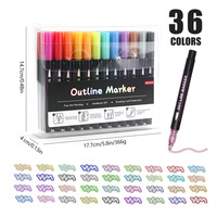 Stylo double pointe fluorescent à paillettes, marqueur pour la création de cartes, les vœux d'anniversaire, la peinture, les loisirs créatifs