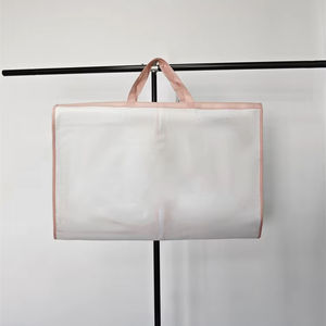 लक्जरी पारदर्शी शादी की पोशाक बैग फोल्डेबल पोर्टेबल धूल कवर दुल्हन के लिए जिपर हैंडल कस्टम लोगो - Product Image 3