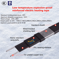 220V selbst regulierendes Wärme leit kabel 20 W/m, industrielles Frostschutz heiz kabel für Ölleitungen und Chemiefabriken