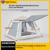 Tente de camping professionnelle pliable portable d'extérieur toutes saisons en tissu Oxford pour enfants, entièrement automatique, imperméable et coupe-vent