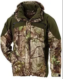 Jaqueta de caça quente para homens, jaqueta de manga comprida com estampa de caça à prova d'água para uso ao ar livre