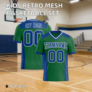 Ensemble de maillot et short de basket-ball pour enfants en maille respirante 100% polyester, antibactérien, grande taille, unisexe, séchage rapide - Product Image 2